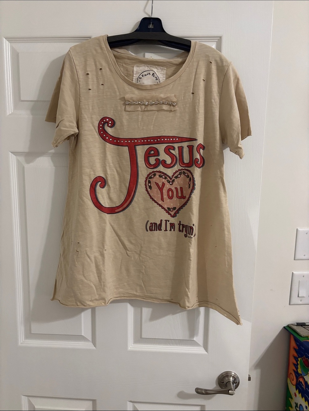 Jesus You Graphic Tee - Beige top